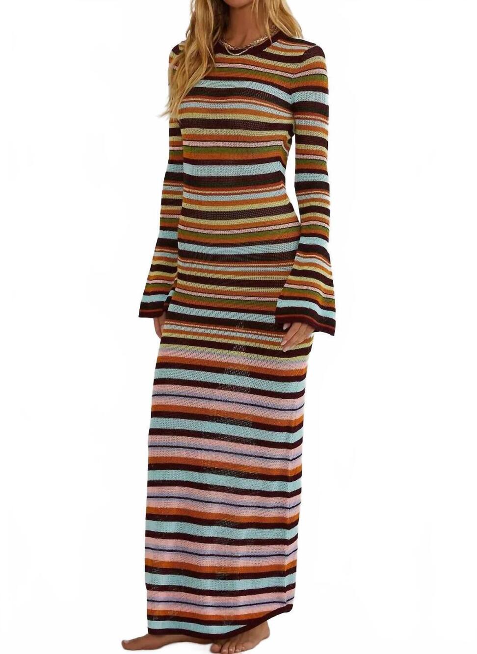 NEW BEACH RIOT joia knit dress in paradise stripe